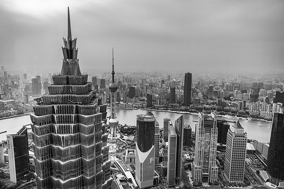 Shanghai skyline from above