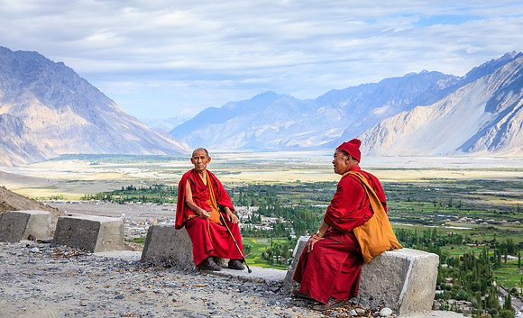 Monks from Diskit Monastery